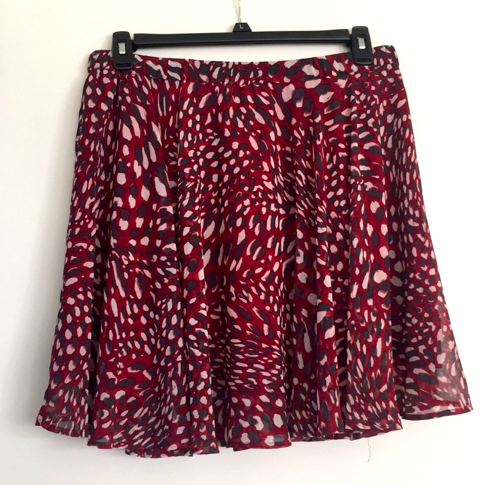 Red leopard flippy skirt